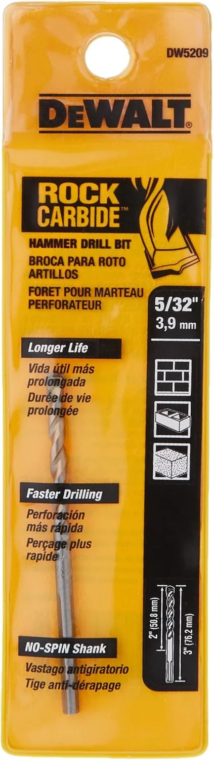 مته پرکاشن کاربید ممتاز DEWALT DW5209، سایز 5/32 اینچ در 3 اینچ