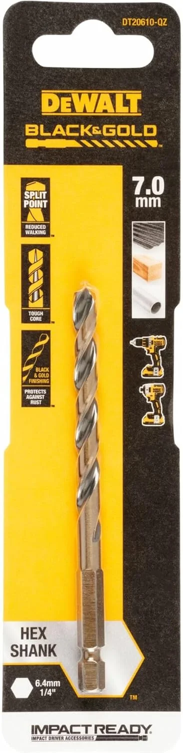 مته فلز HSS-G دیوالت DT20610-QZ، یک عدد، 7 میلی متر، طول کلی 111 میلی متر، محافظت شده در برابر خوردگی مته فلز HSS-G دیوالت DT20610-QZ، یک عدد، 7 میلی متر، طول کلی 111 میلی متر، محافظت شده در برابر خوردگی