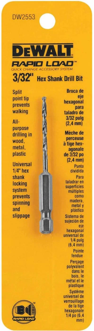 مته فلز با ساق هگز 3/32 اینچ دیوالت مدل DW2553