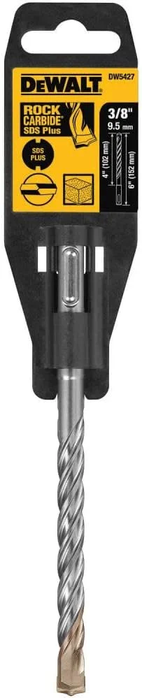 مته چکش SDS Plus کاربید راک DEWALT DW5427، سایز 3/8 اینچ در 4 اینچ در 6 اینچ