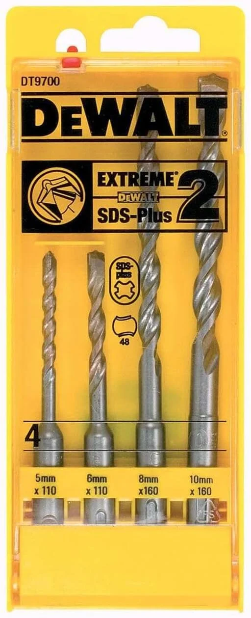 DEWALT DT9700-QZ مجموعه 4 عددی مته SDS-Plus Extreme2 در ابعاد 5، 6، 8، 10 میلی متر DEWALT DT9700-QZ مجموعه 4 عددی مته SDS-Plus Extreme2 در ابعاد 5، 6، 8، 10 میلی متر