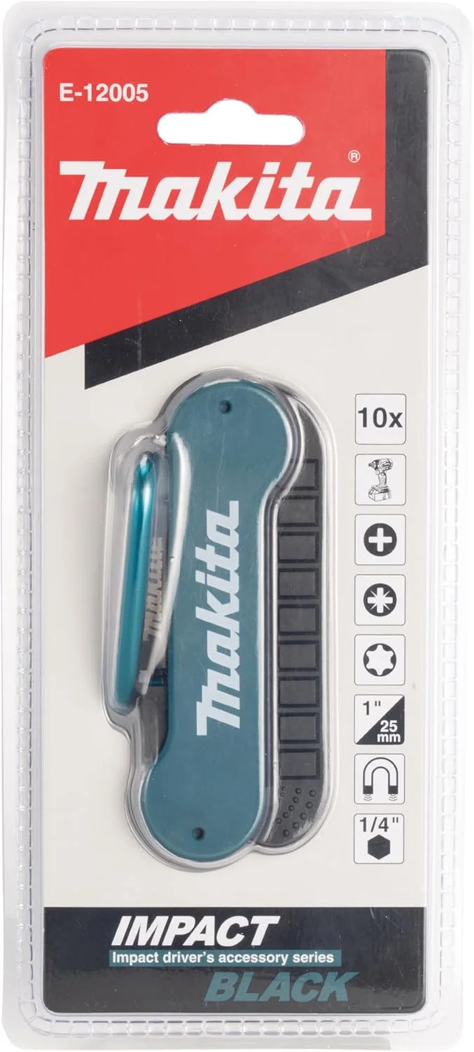 مجموعه 10 عددی سری پیچ گوشتی مشکی 25 میلی متری ماکیتا مدل E-12005