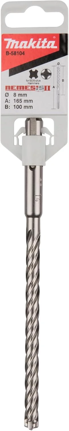 مته SDS ماکیتا B-58104، خاکستری، 8 میلی متر × 165 میلی متر