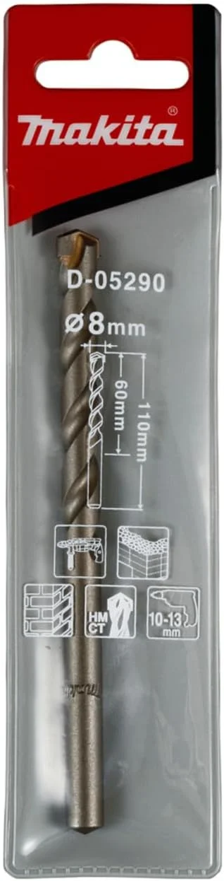 مته الماسه ماکیتا D-05290 سایز 8 در 110 میلی متر، TCT مته الماسه ماکیتا D-05290 سایز 8 در 110 میلی متر، TCT