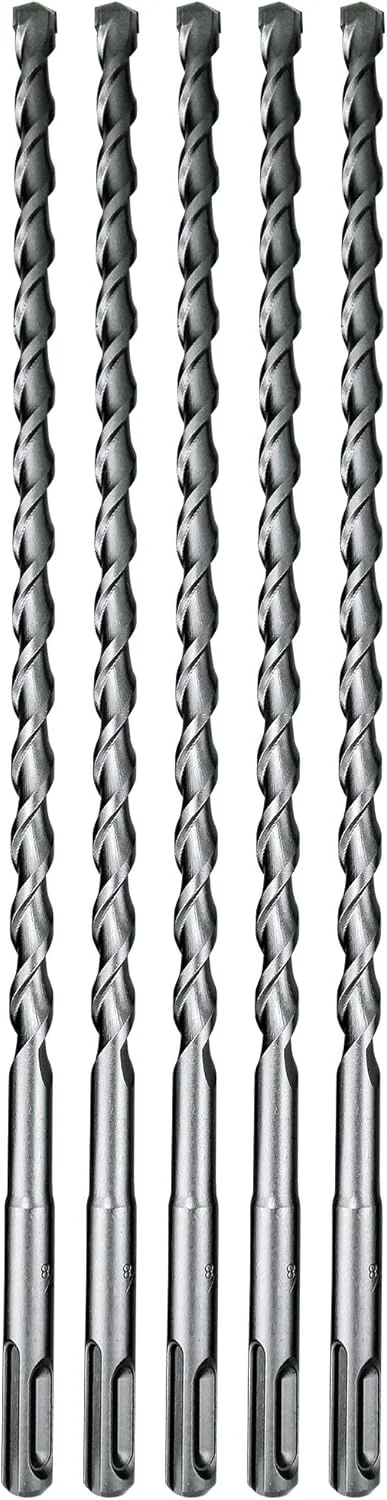 مجموعه 5 عددی مته های 3/8 اینچی SDS-Plus ماکیتا برای چکش های چرخشی SDS+ - سوراخکاری عمیق 10 اینچی در بتن و مصالح ساختمانی