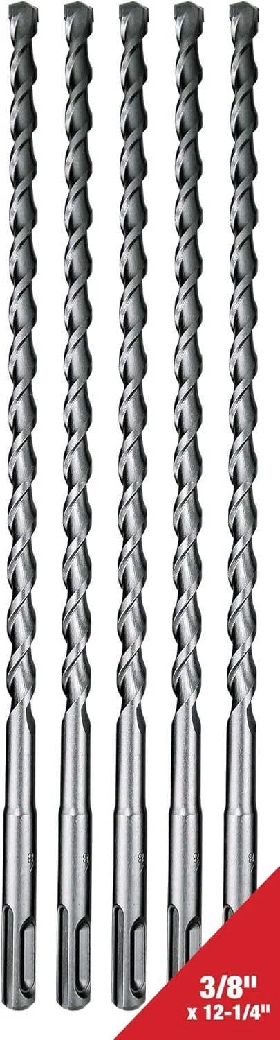 مجموعه 5 عددی مته های 3/8 اینچی SDS-Plus ماکیتا برای چکش های چرخشی SDS+ - سوراخکاری عمیق 10 اینچی در بتن و مصالح ساختمانی