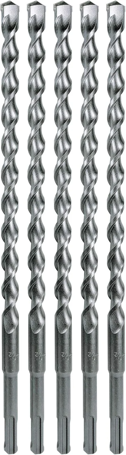 مجموعه 5 عددی مته های SDS-Plus 1/2 اینچی ماکیتا برای چکش های چرخشی SDS+ - سوراخکاری عمیق 10 اینچی در بتن و مصالح ساختمانی