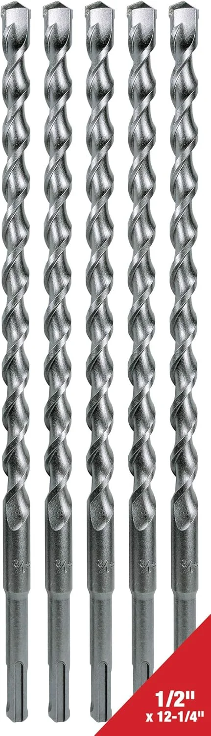 مجموعه 5 عددی مته های SDS-Plus 1/2 اینچی ماکیتا برای چکش های چرخشی SDS+ - سوراخکاری عمیق 10 اینچی در بتن و مصالح ساختمانی