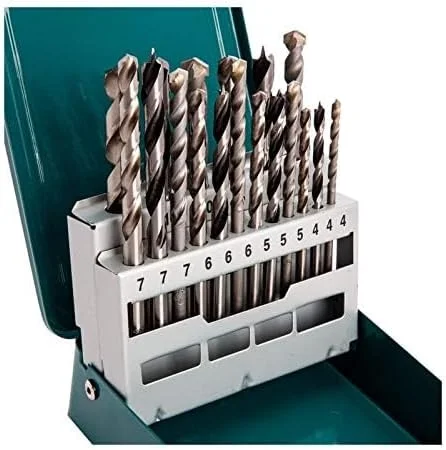 مجموعه مته 18 عددی مخلوط ماکیتا مدل D-47173، جعبه فلزی، آبی/مشکی/نقره ای