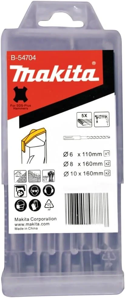 مجموعه مته های SDS Plus ماکیتا B-54704، رنگی، سایز