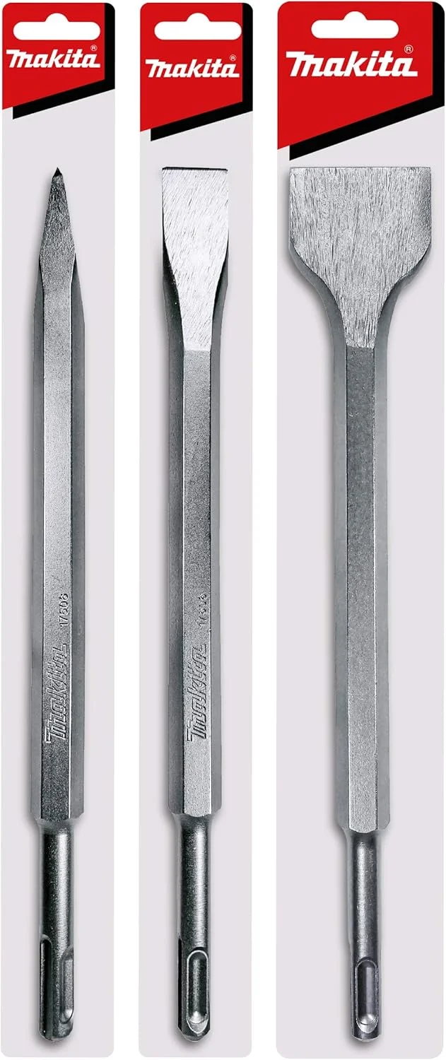 مجموعه 3 عددی قلم و نوک تیز SDS-Plus برای چکش های چرخشی SDS+ - تخریب تهاجمی برای بتن و کاشی - نوک های کاربیدی