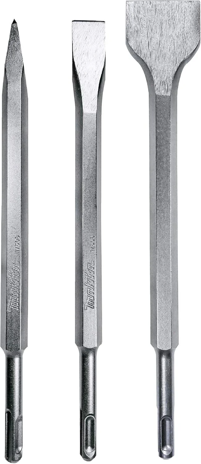 مجموعه 3 عددی قلم و نوک تیز SDS-Plus برای چکش های چرخشی SDS+ - تخریب تهاجمی برای بتن و کاشی - نوک های کاربیدی