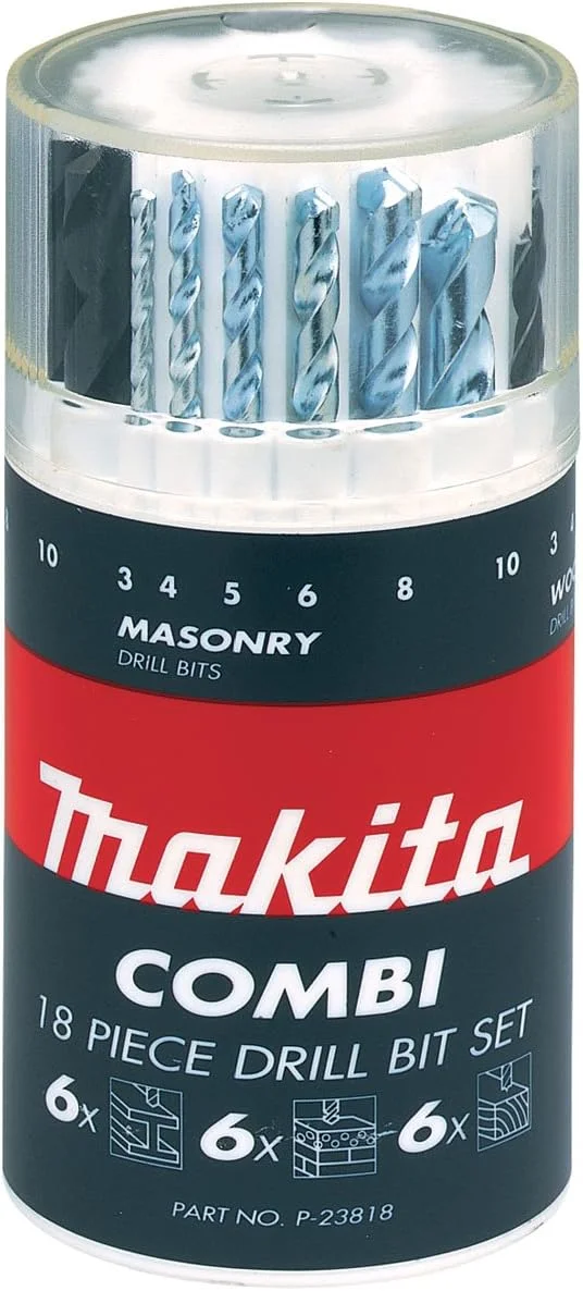 مجموعه مته استوانه ای 18 عددی ماکیتا مدل P-23818، آبی، کوچک