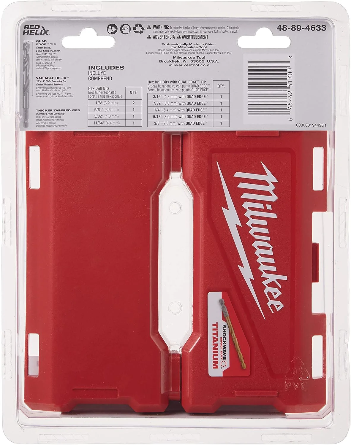 مجموعه مته تیتانیومی شوک ویو رِد هلیکس میلواکی (۱۰ عددی) مدل 48-89-4633