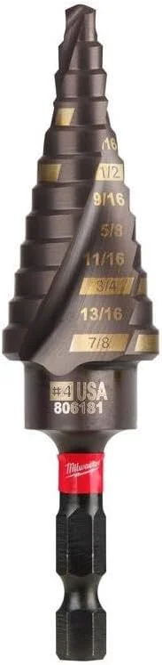 مته پله ای ضربه ای میلواکی 3/16-7/8، شماره 4