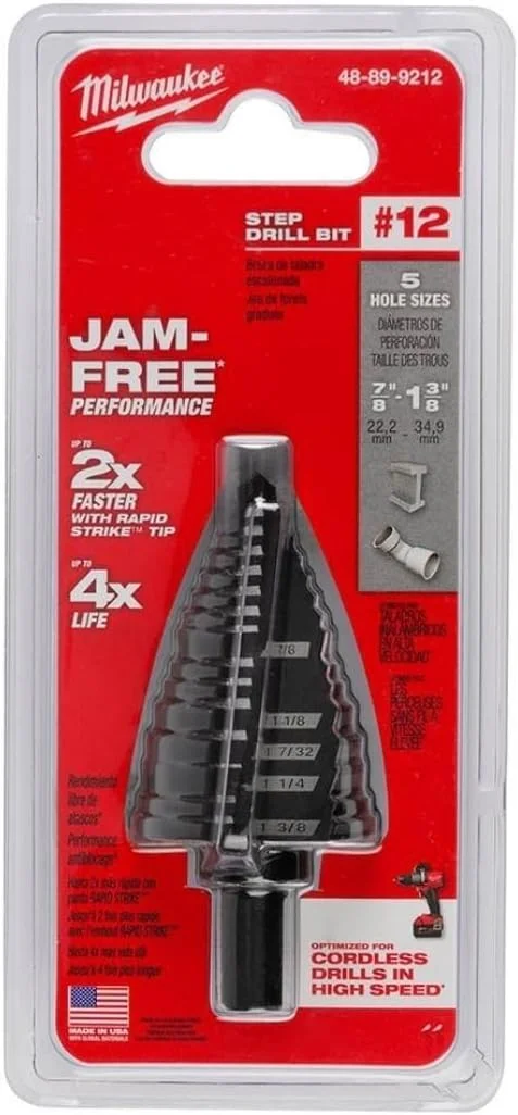 مته پله ای شماره 12، 7/8 اینچ - 1-3/8 اینچ