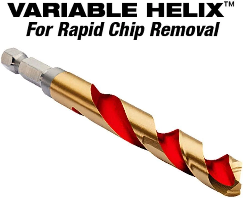 مته های ضربه ای شاک ویو میلواکی RED HELIX با ساق هگز 1/4 اینچی، سایز 1/8 اینچ، بسته 2 عددی