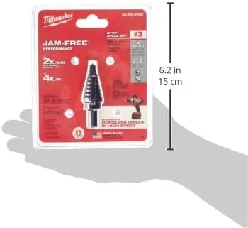 مته پله ای میلواکی 3 مرحله ای، 0.6 سانتی متر تا 1.9 سانتی متر