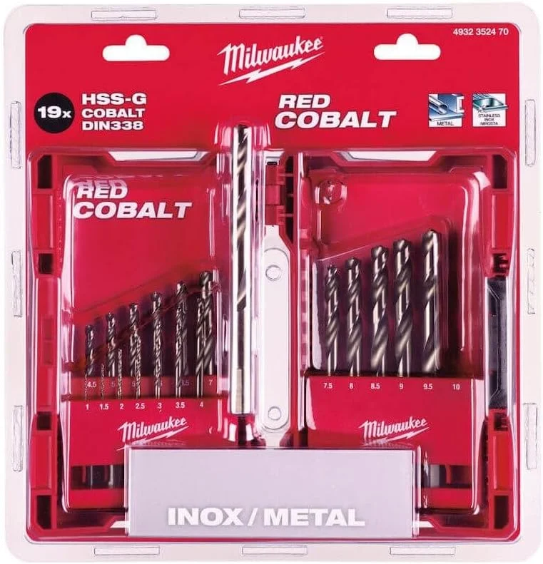مجموعه پلاستیکی میلواکی CX شامل 19 مته HSS-G کوبالت مجموعه پلاستیکی میلواکی CX شامل 19 مته HSS-G کوبالت