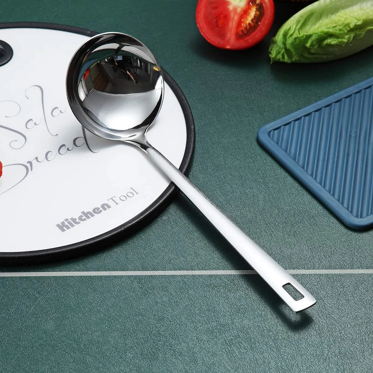 ملاقه استیل برگلندر، ملاقه سوپ، ملاقه آشپزی، ملاقه آشپزخانه، قاشق سوپ فلزی برای پخت و پز نچسب و مقاوم در برابر حرارت، قابل شستشو در ماشین ظرفشویی، تمیز کردن آسان