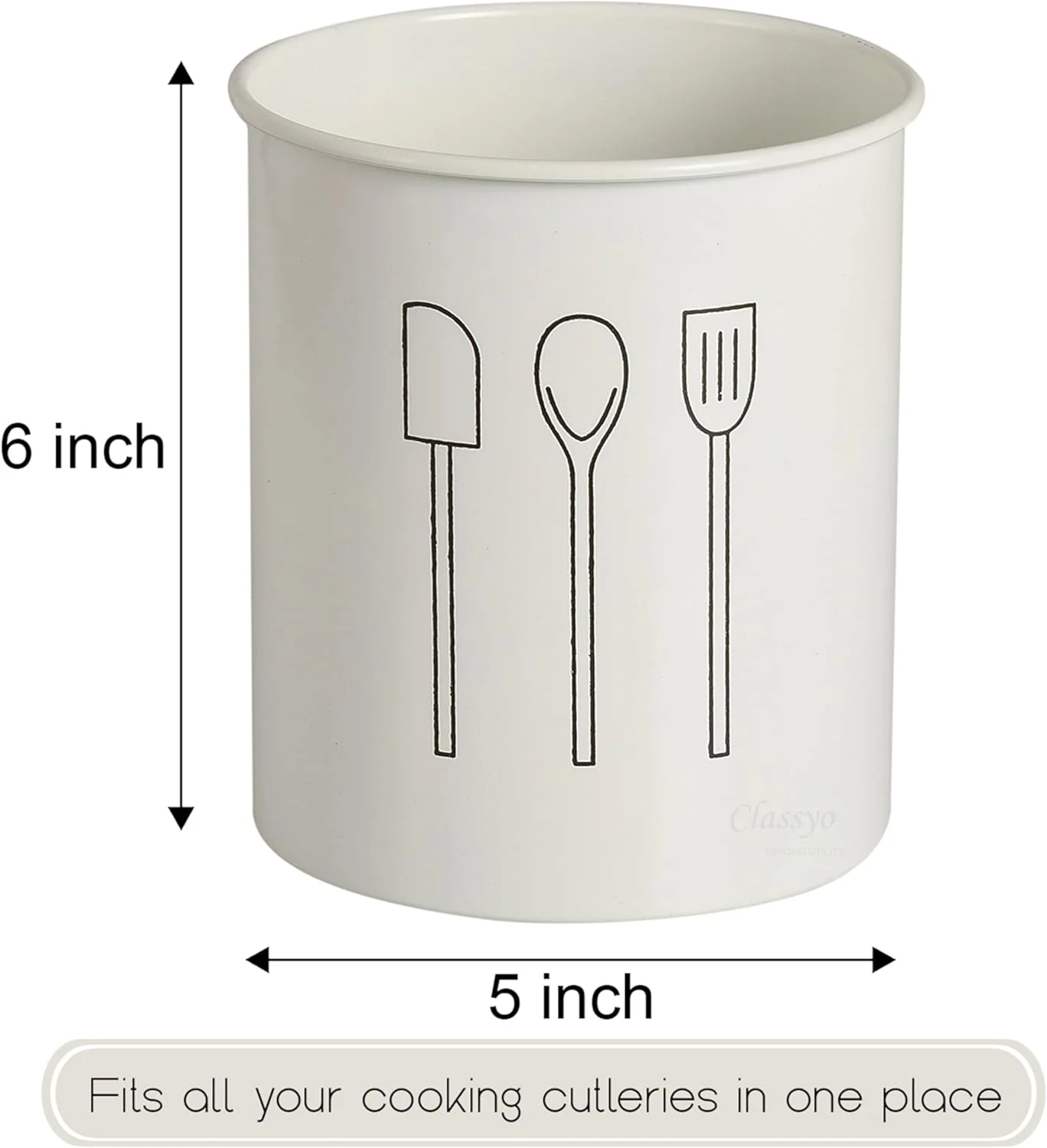 پایه استیل آلیاژی برای کفگیر و ملاقه Classyo - عاجی، 15.2 سانتی متر، 5 اینچ، 15.2 X 12.7 X 15.2 سانتی متر پایه استیل آلیاژی برای کفگیر و ملاقه Classyo - عاجی، 15.2 سانتی متر، 5 اینچ، 15.2 X 12.7 X 15.2 سانتی متر