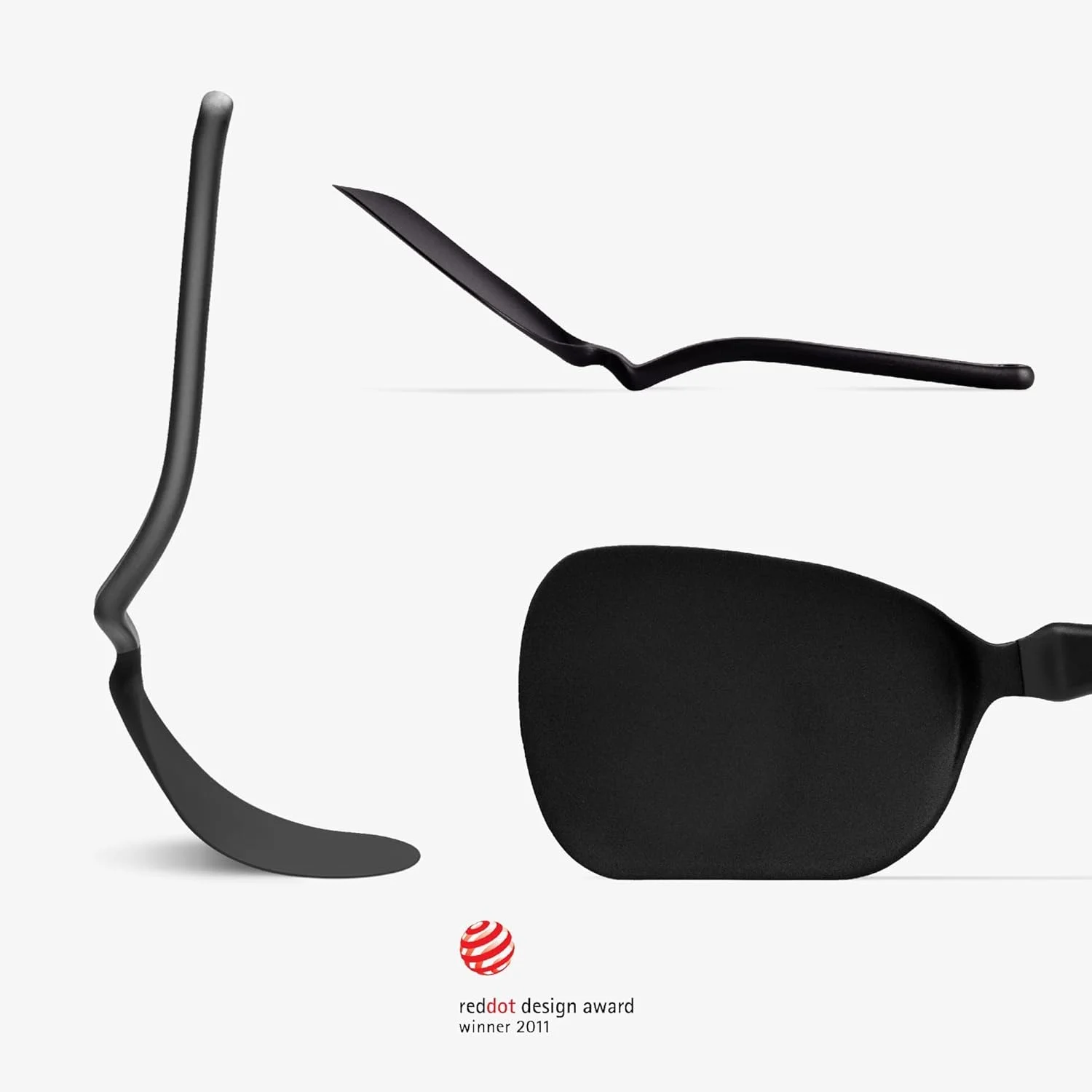 کفگیر ۱۲ اینچی Dreamfarm Chopula، ایمن برای ظروف نچسب، فوق العاده انعطاف پذیر، طراحی ایستاده، لبه صاف قوی برای جداسازی آسان غذا، مقاوم در برابر حرارت، کفگیر آشپزی مشکی - DFM-CU3710