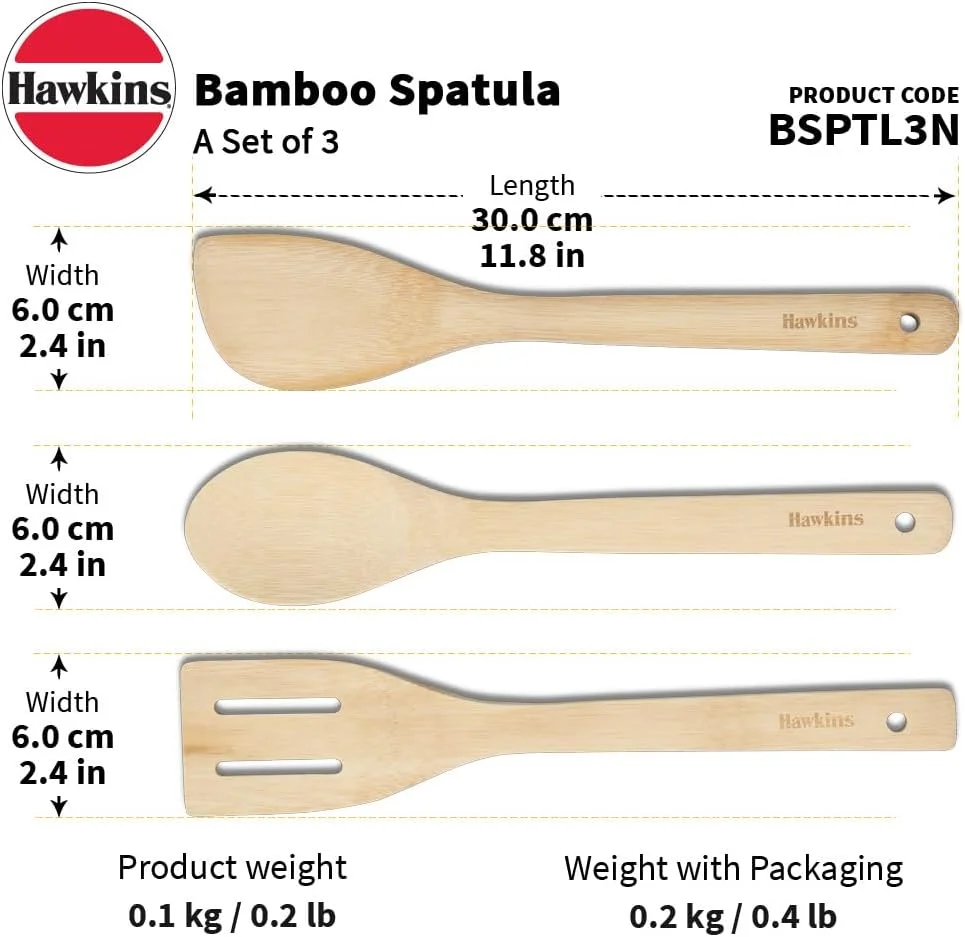 ست کفگیر چوبی بامبو هاوکینز، 3 عددی، کفگیرهای بامبو دست ساز طبیعی، ابزار آشپزخانه، ملاقه، برگردان، کفگیر، لیسک، سرو کننده مناسب ظروف نچسب (BSPTL3) ست کفگیر چوبی بامبو هاوکینز، 3 عددی، کفگیرهای بامبو دست ساز طبیعی، ابزار آشپزخانه، ملاقه، برگردان، کفگیر، لیسک، سرو کننده مناسب ظروف نچسب (BSPTL3)