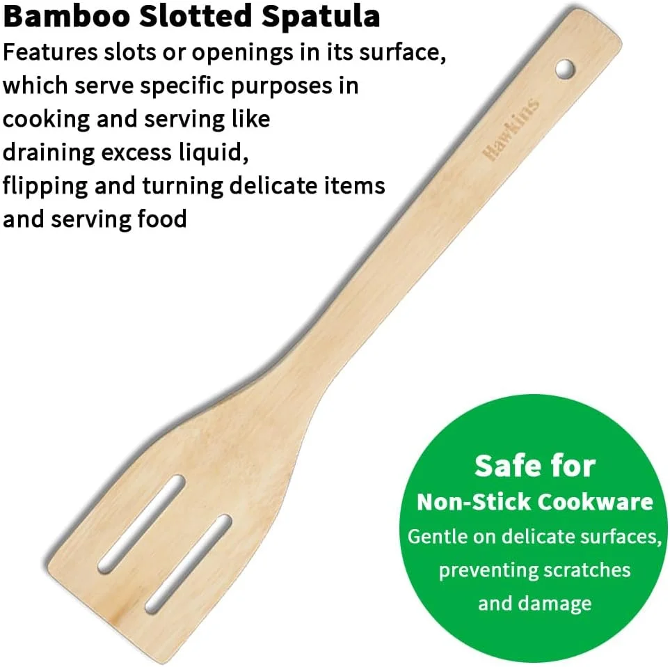 ست کفگیر چوبی بامبو هاوکینز، 3 عددی، کفگیرهای بامبو دست ساز طبیعی، ابزار آشپزخانه، ملاقه، برگردان، کفگیر، لیسک، سرو کننده مناسب ظروف نچسب (BSPTL3) ست کفگیر چوبی بامبو هاوکینز، 3 عددی، کفگیرهای بامبو دست ساز طبیعی، ابزار آشپزخانه، ملاقه، برگردان، کفگیر، لیسک، سرو کننده مناسب ظروف نچسب (BSPTL3)