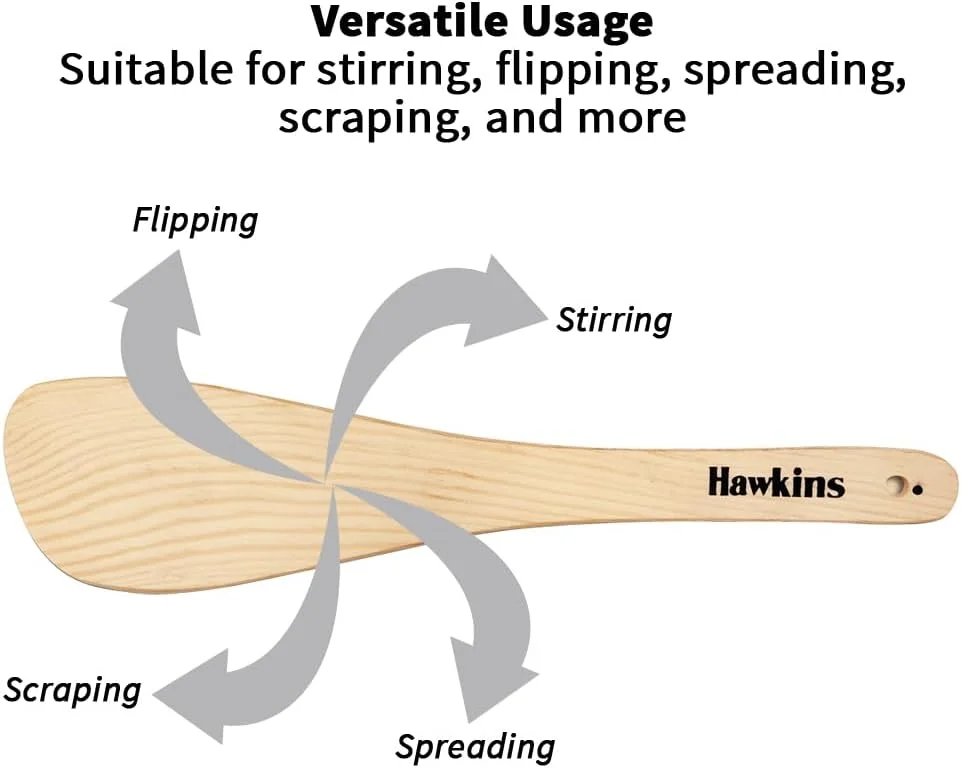 ست 5 عددی کفگیر، ملاقه، برگردان، و کاردک چوبی سدر هاوکینز مناسب برای ظروف نچسب (SPTL5)