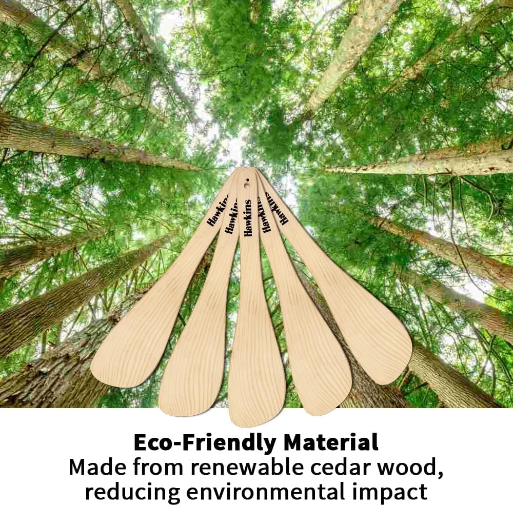 ست 5 عددی کفگیر، ملاقه، برگردان، و کاردک چوبی سدر هاوکینز مناسب برای ظروف نچسب (SPTL5)