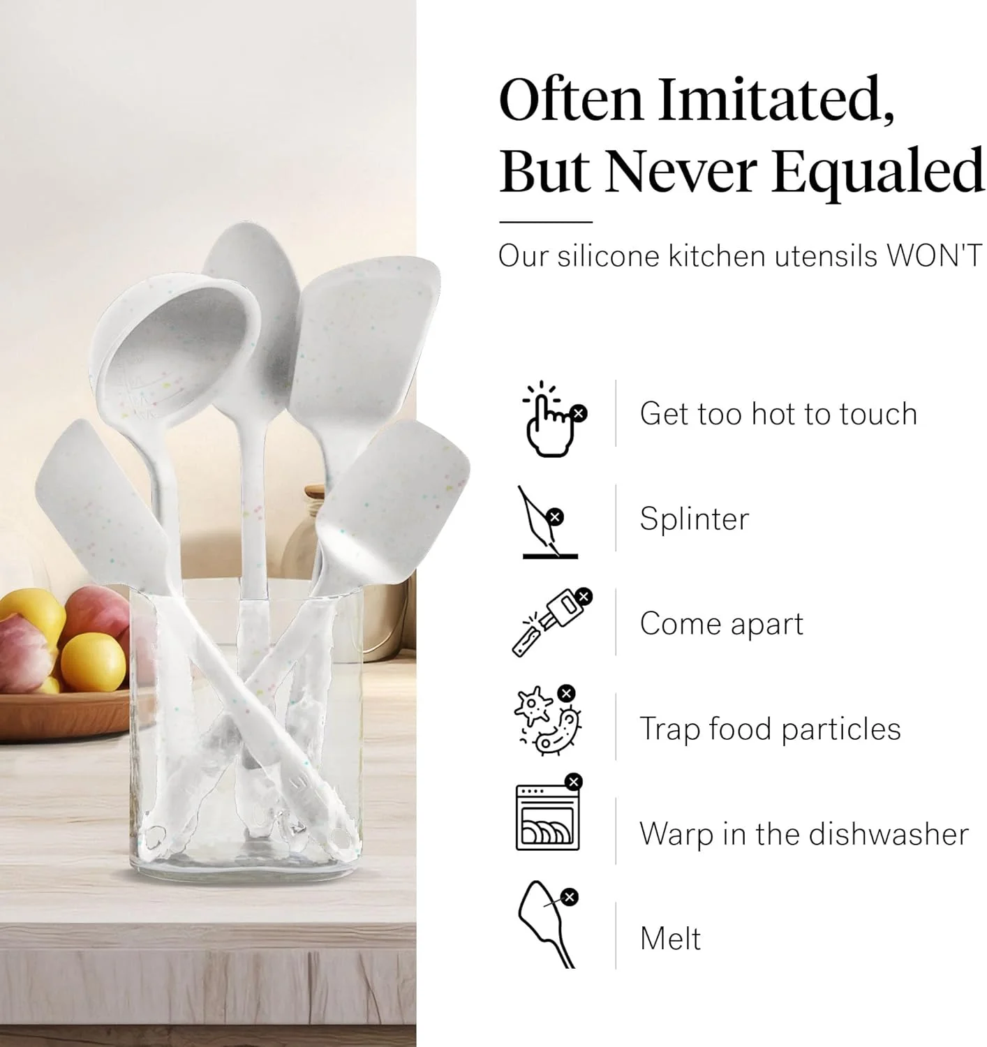 ست 5 تکه ضروری و چند منظوره آشپزخانه - ملاقه، کفگیر، برگردان، قاشق و قاشقک، نچسب، مقاوم در برابر حرارت، قابل شستشو در ماشین ظرفشویی، لوازم پخت و پز - رنگ پارتی کانفتی ست 5 تکه ضروری و چند منظوره آشپزخانه - ملاقه، کفگیر، برگردان، قاشق و قاشقک، نچسب، مقاوم در برابر حرارت، قابل شستشو در ماشین ظرفشویی، لوازم پخت و پز - رنگ پارتی کانفتی