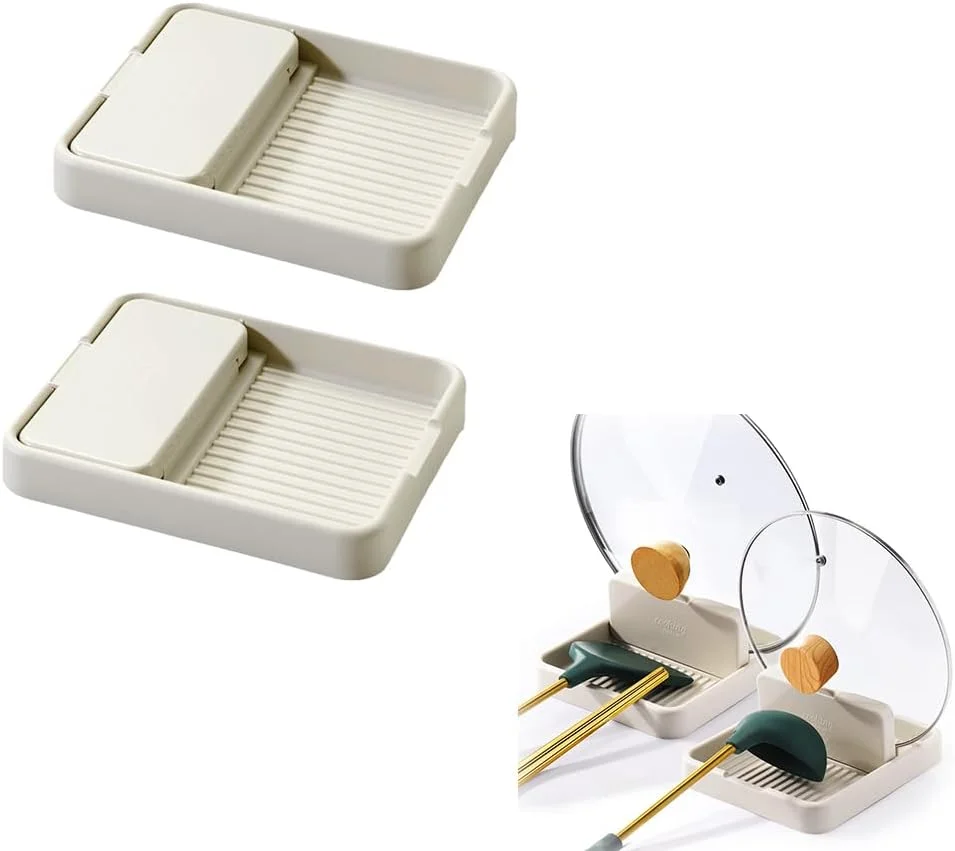 ست دو عددی جای قاشق برای روی کابینت آشپزخانه، نگهدارنده ابزار و درب با پد چکه گیر، مناسب برای ملاقه، کفگیر و قاشق ست دو عددی جای قاشق برای روی کابینت آشپزخانه، نگهدارنده ابزار و درب با پد چکه گیر، مناسب برای ملاقه، کفگیر و قاشق