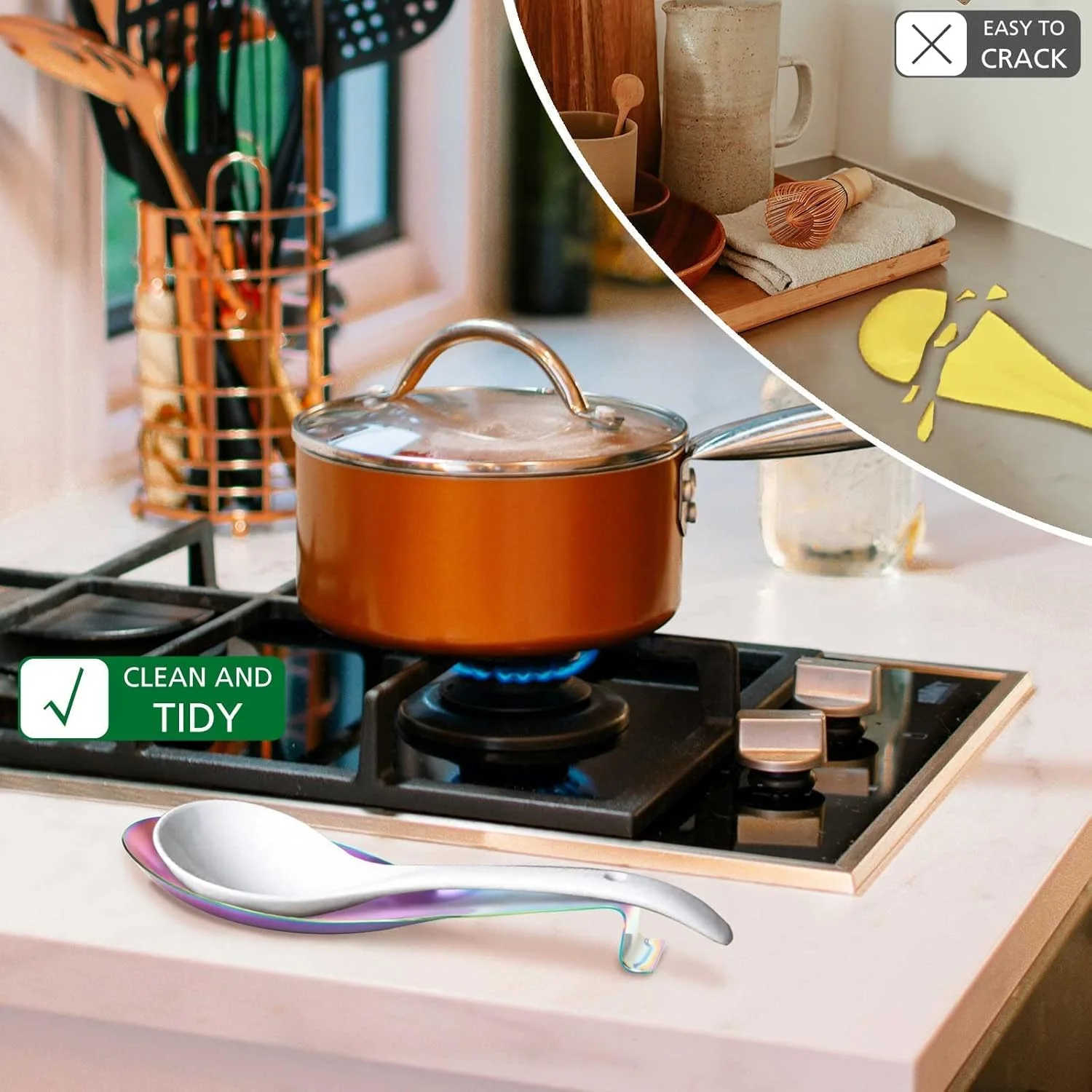 ست ۴ عددی استند قاشق استیل رنگین کمانی KASTWAVE برای آشپزخانه، نگهدارنده قاشق و ملاقه برای اجاق گاز، مقاوم در برابر زنگ زدگی، مناسب برای کفگیر، قابل شستشو در ماشین ظرفشویی، ۹.۶۱ x ۳.۷۴ اینچ (رنگی) ست ۴ عددی استند قاشق استیل رنگین کمانی KASTWAVE برای آشپزخانه، نگهدارنده قاشق و ملاقه برای اجاق گاز، مقاوم در برابر زنگ زدگی، مناسب برای کفگیر، قابل شستشو در ماشین ظرفشویی، ۹.۶۱ x ۳.۷۴ اینچ (رنگی)