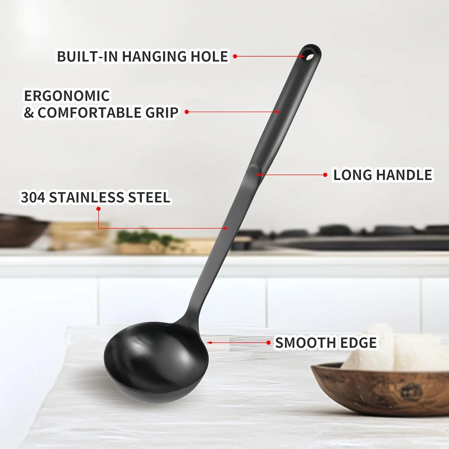 ست لوازم آشپزی استیل 304، ست 8 تکه لوازم آشپزخانه، شامل کفگیر، ملاقه سوپ، سرور اسپاگتی، کفگیر ووک، قاشق سوراخ دار، قاشق ساده، کفگیر برگردان سوراخ دار و چنگال گوشت، مشکی ست لوازم آشپزی استیل 304، ست 8 تکه لوازم آشپزخانه، شامل کفگیر، ملاقه سوپ، سرور اسپاگتی، کفگیر ووک، قاشق سوراخ دار، قاشق ساده، کفگیر برگردان سوراخ دار و چنگال گوشت، مشکی