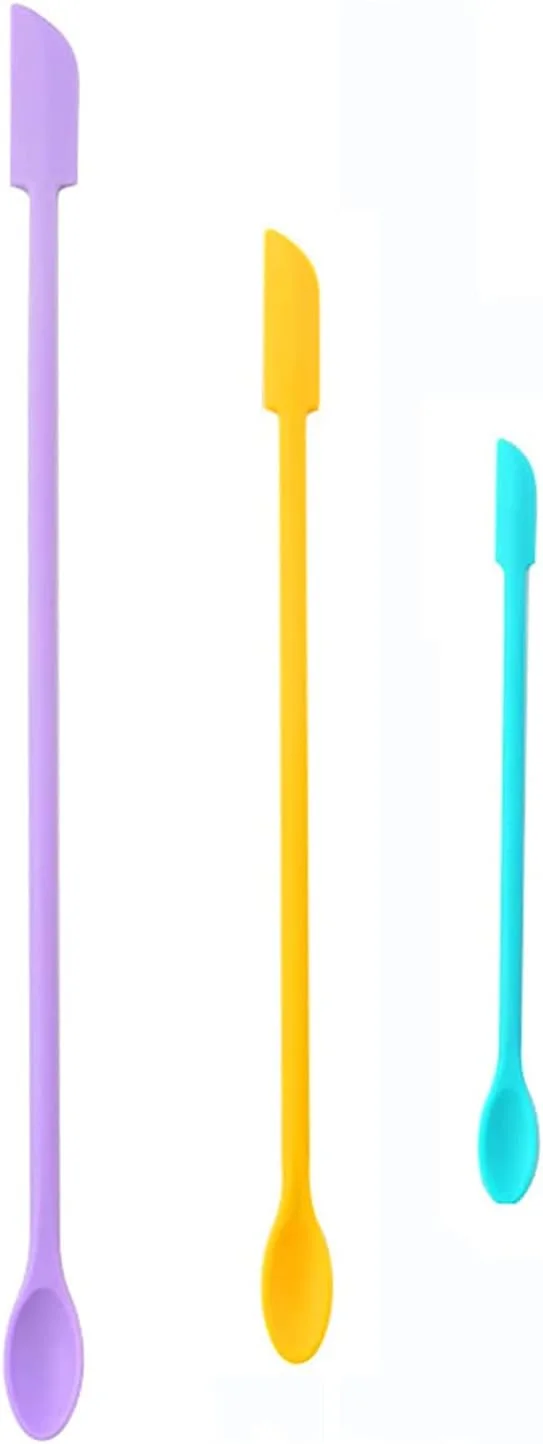 ست کاردک سیلیکونی، 3 عدد کاردک کوچک آرایشی و آشپزخانه، قاشقک سیلیکونی کوچک دو طرفه قابل استفاده مجدد ست کاردک سیلیکونی، 3 عدد کاردک کوچک آرایشی و آشپزخانه، قاشقک سیلیکونی کوچک دو طرفه قابل استفاده مجدد