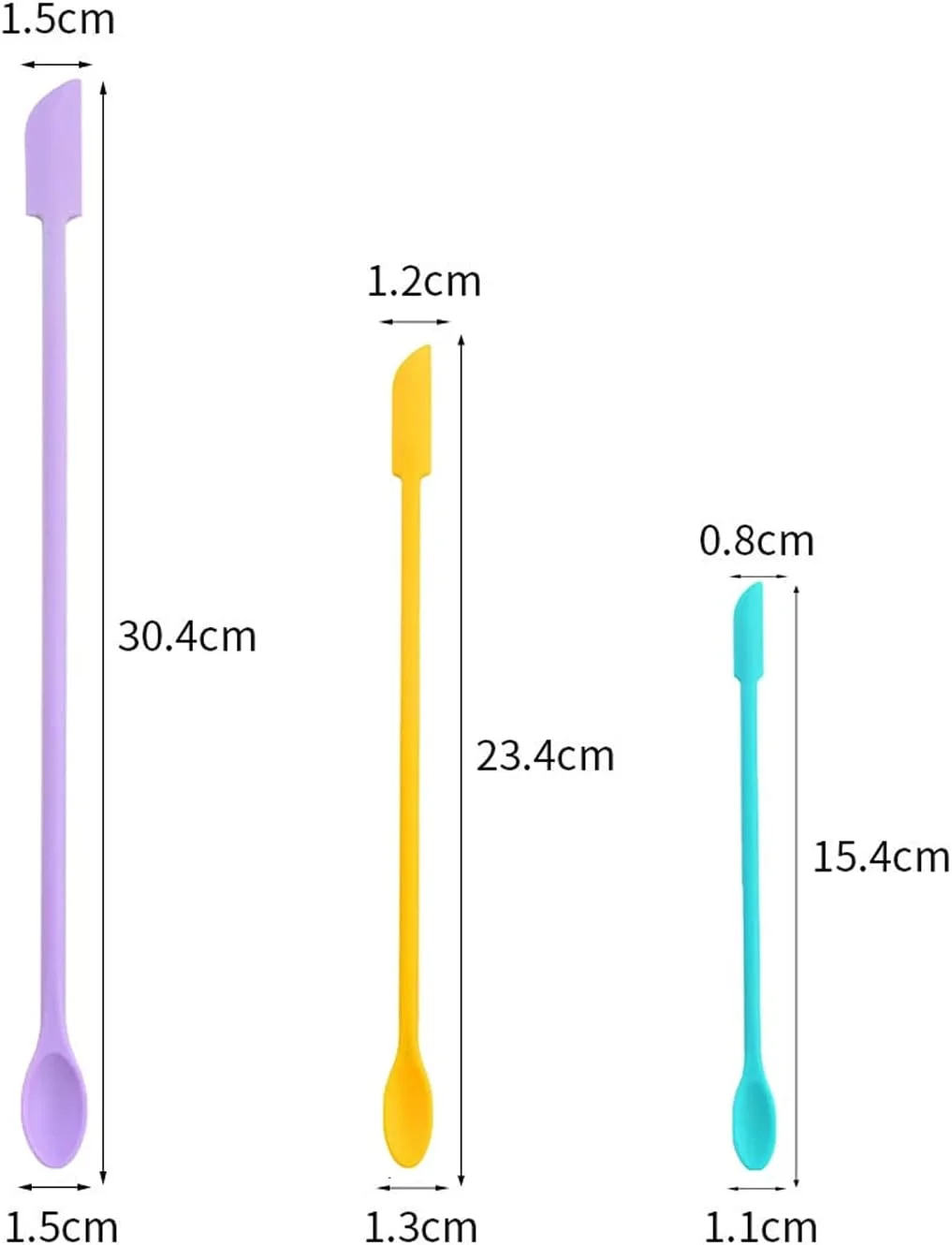 ست کاردک سیلیکونی، 3 عدد کاردک کوچک آرایشی و آشپزخانه، قاشقک سیلیکونی کوچک دو طرفه قابل استفاده مجدد ست کاردک سیلیکونی، 3 عدد کاردک کوچک آرایشی و آشپزخانه، قاشقک سیلیکونی کوچک دو طرفه قابل استفاده مجدد