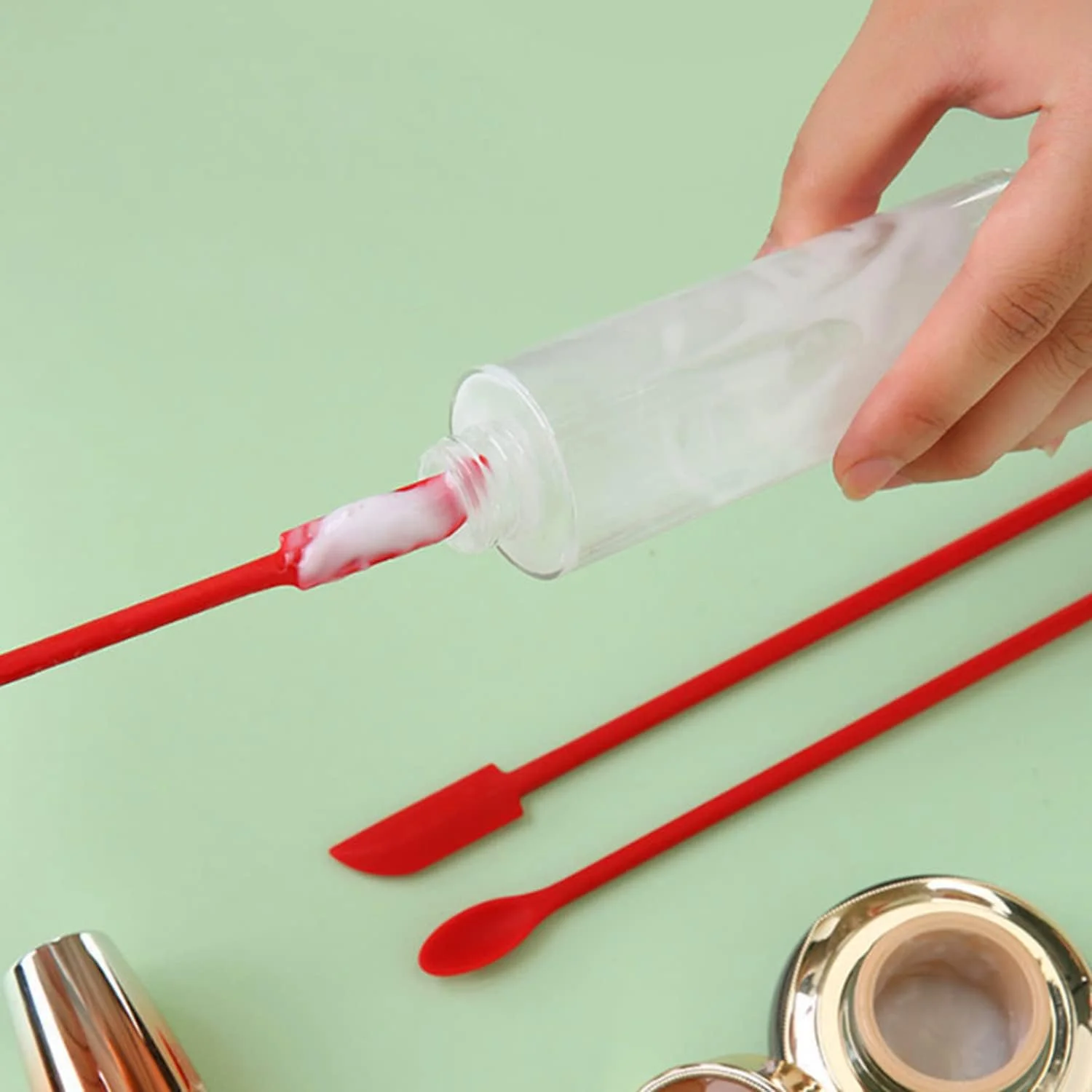 ست کاردک سیلیکونی، 3 عدد کاردک کوچک آرایشی و آشپزخانه، قاشقک سیلیکونی کوچک دو طرفه قابل استفاده مجدد ست کاردک سیلیکونی، 3 عدد کاردک کوچک آرایشی و آشپزخانه، قاشقک سیلیکونی کوچک دو طرفه قابل استفاده مجدد