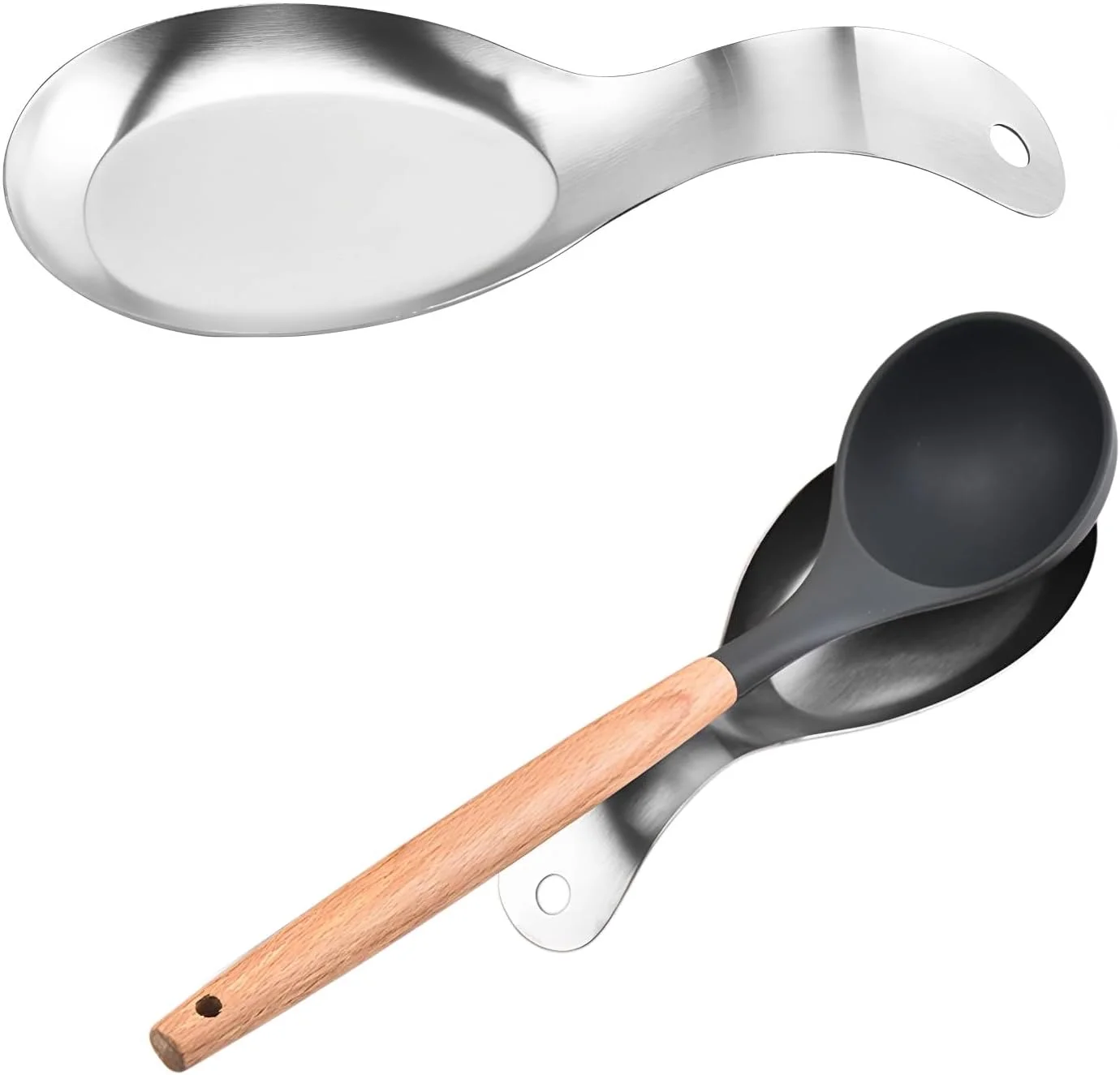 جا قاشقی استیل ضد زنگ مناسب برای انواع قاشق، کفگیر، برس و ملاقه، قابل استفاده در آشپزخانه، رستوران و منزل