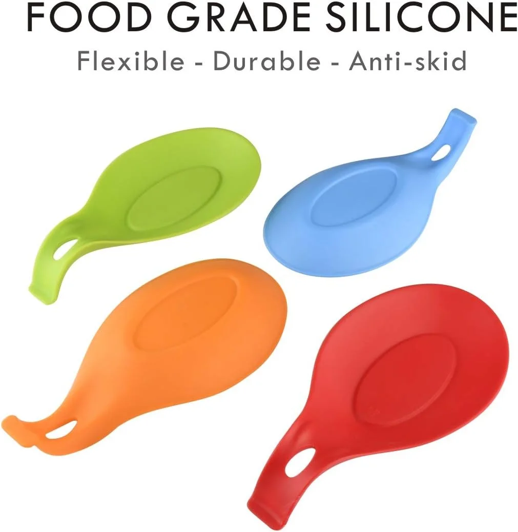 جا قاشقی سیلیکونی آشپزخانه Oasisgalore، نگهدارنده انعطاف پذیر قاشق و ملاقه برای اجاق گاز - مناسب برای کفگیر، ملاقه، برس، ریزوتو
