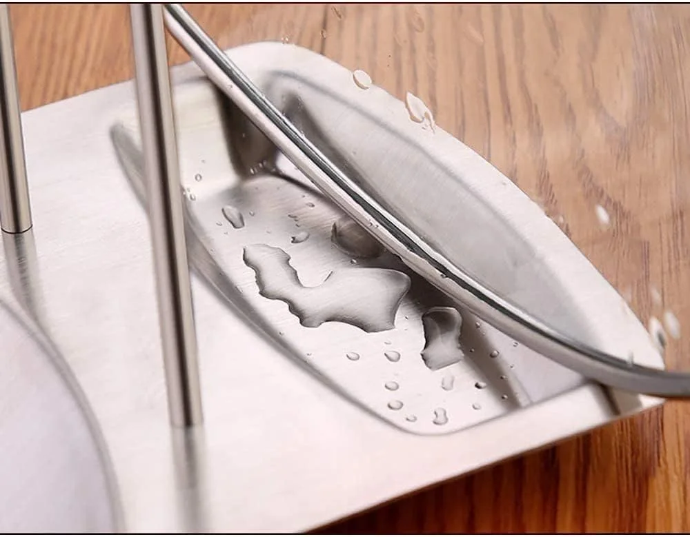 نگهدارنده ملاقه برای قابلمه و تابه، نگهدارنده درب و ملاقه، استیل ضد زنگ 304، ابزار تزئینی آشپزخانه (نگهدارنده)