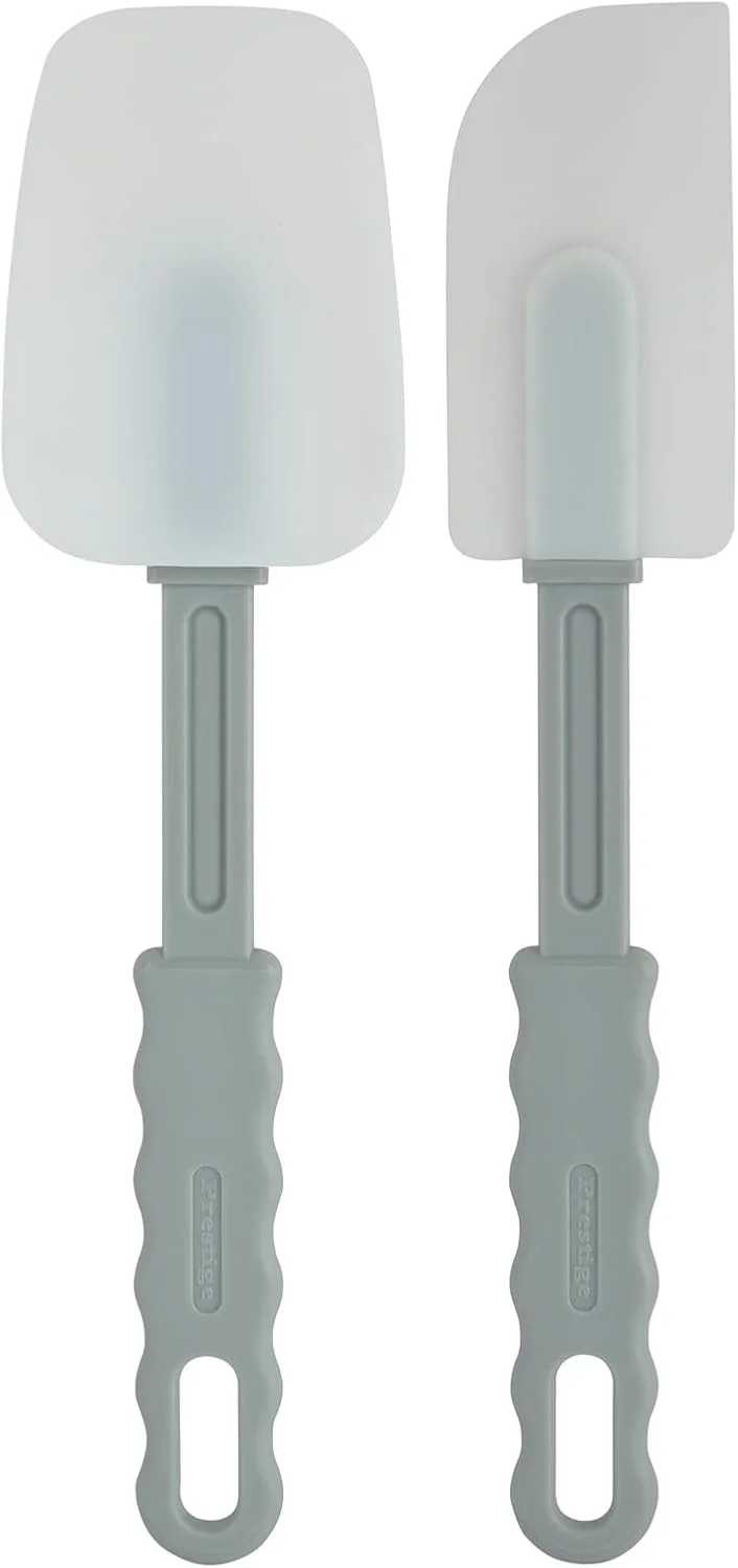 ست دو عددی کفگیر سیلیکونی پرستیژ | دسته ارگونومیک | مقاوم در برابر لکه | دارای ویژگی ضد لغزش | مقاوم در برابر حرارت - خاکستری