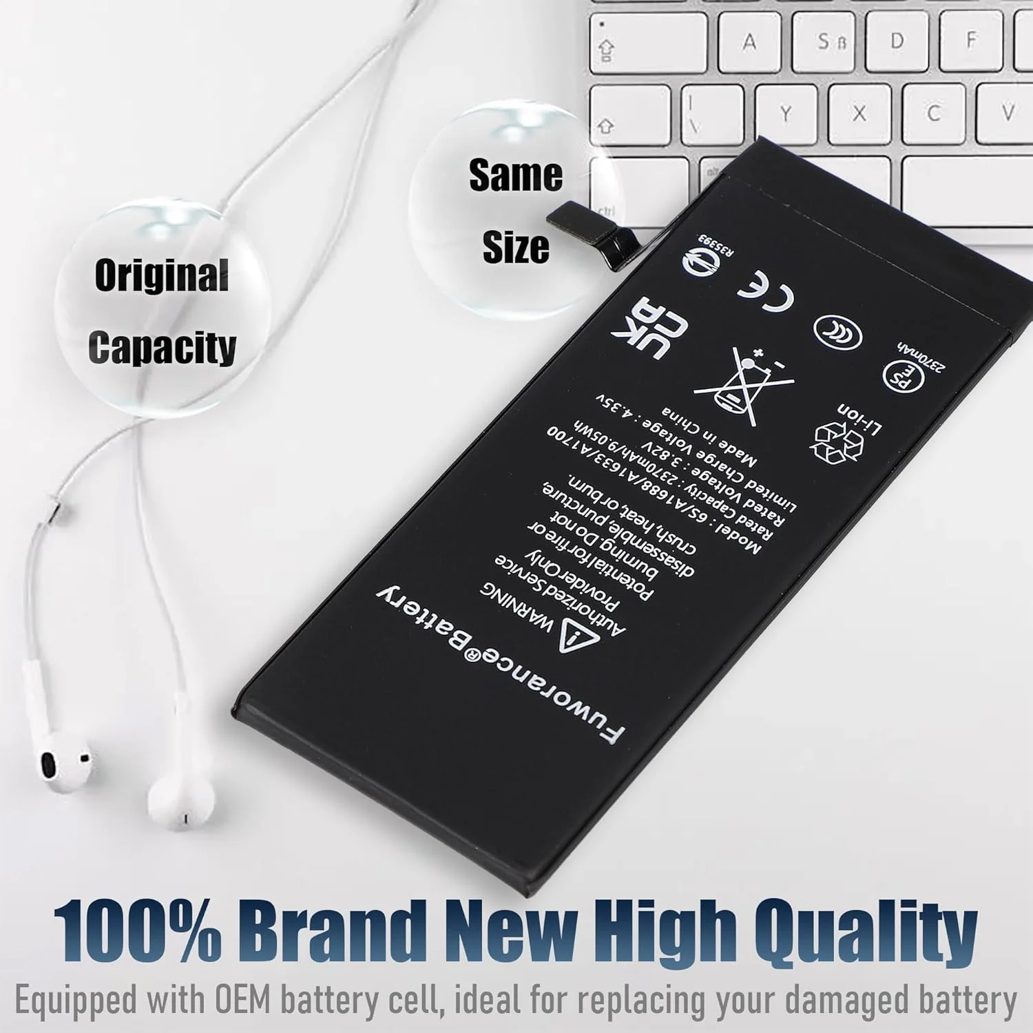 باتری ۲۳۷۰ میلی آمپر ساعتی ۳.۸۲ ولت فوورنس سازگار با آیفون 6S مدل های A1633 A1688 A1700 به همراه ابزار تعمیر باتری ۲۳۷۰ میلی آمپر ساعتی ۳.۸۲ ولت فوورنس سازگار با آیفون 6S مدل های A1633 A1688 A1700 به همراه ابزار تعمیر