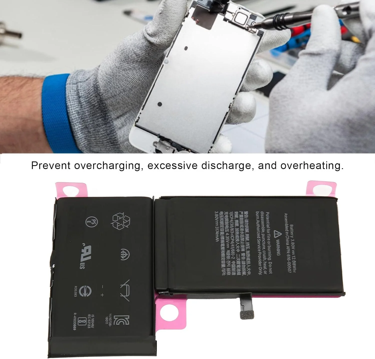 باتری تلفن همراه Cryfokt، باتری 3174mAh تلفن برای تعمیر باتری تلفن همراه Cryfokt، باتری 3174mAh تلفن برای تعمیر