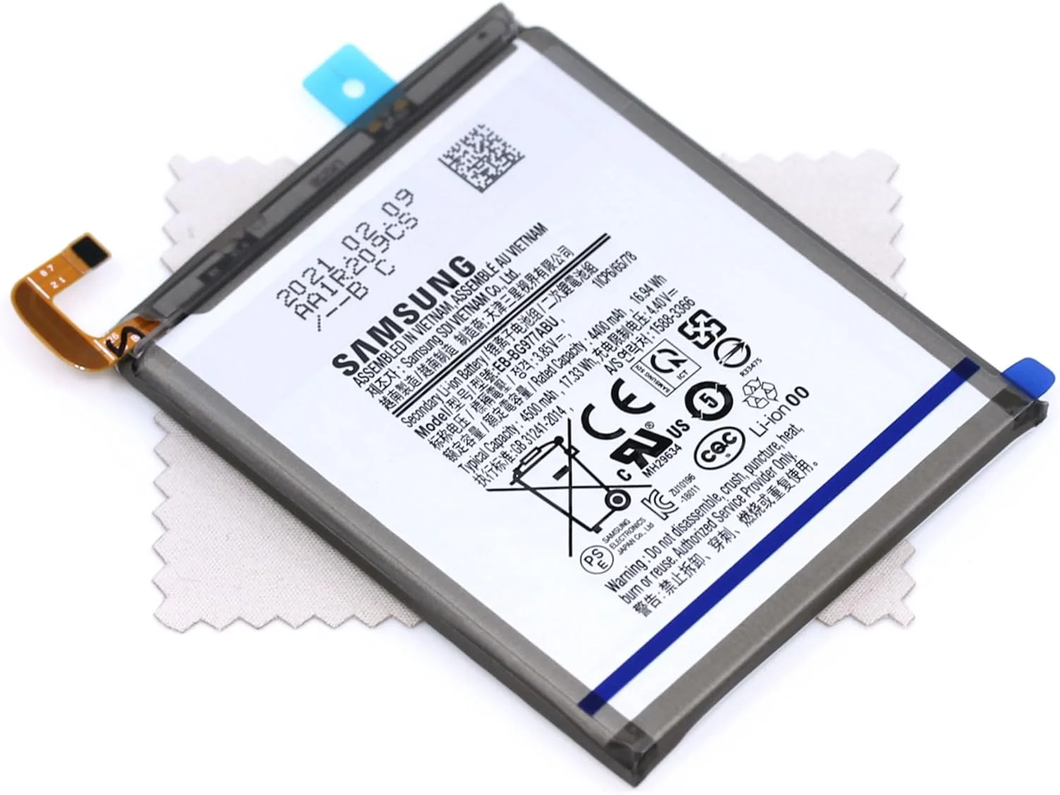 باتری اصلی سامسونگ EB-BG977ABU مناسب برای گوشی سامسونگ گلکسی S10 5G (G977B) به همراه دستمال تمیز کننده صفحه نمایش Mungoo باتری اصلی سامسونگ EB-BG977ABU مناسب برای گوشی سامسونگ گلکسی S10 5G (G977B) به همراه دستمال تمیز کننده صفحه نمایش Mungoo