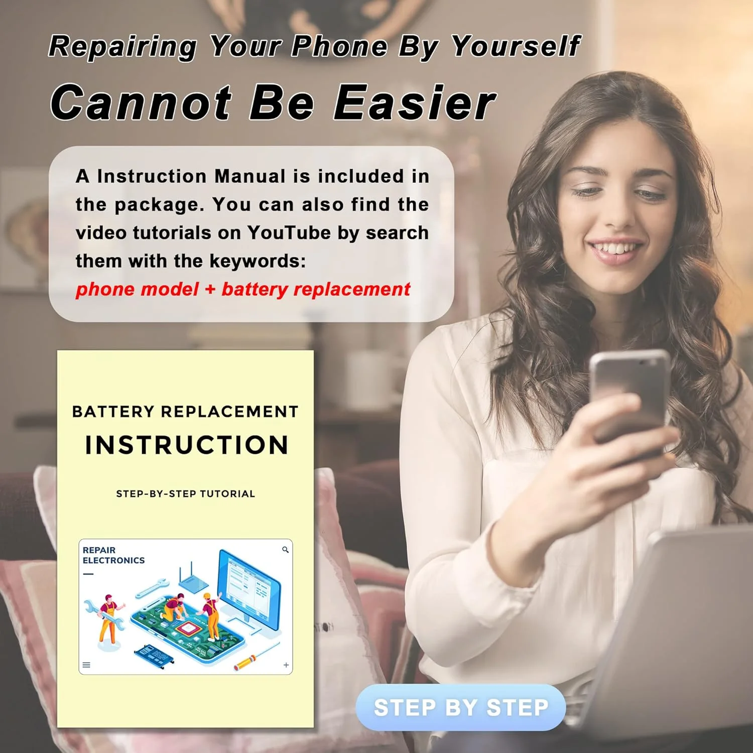 باتری BATLABB برای گلکسی A20 A50 به همراه راهنمای نصب، باتری EB-BA505ABU برای سامسونگ گلکسی A20 A50، به همراه ابزار تعمیر باتری BATLABB برای گلکسی A20 A50 به همراه راهنمای نصب، باتری EB-BA505ABU برای سامسونگ گلکسی A20 A50، به همراه ابزار تعمیر