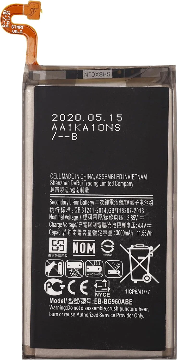 باتری قابل شارژ جدید EB-BG960ABE سازگار با گلکسی S9 مدلهای SM-G960, SM-G960A, SM-G960T, SM-G960P, SM-G960V, SM-G960R4, SM-G960F, SM-G960U به همراه ابزار باتری قابل شارژ جدید EB-BG960ABE سازگار با گلکسی S9 مدلهای SM-G960, SM-G960A, SM-G960T, SM-G960P, SM-G960V, SM-G960R4, SM-G960F, SM-G960U به همراه ابزار
