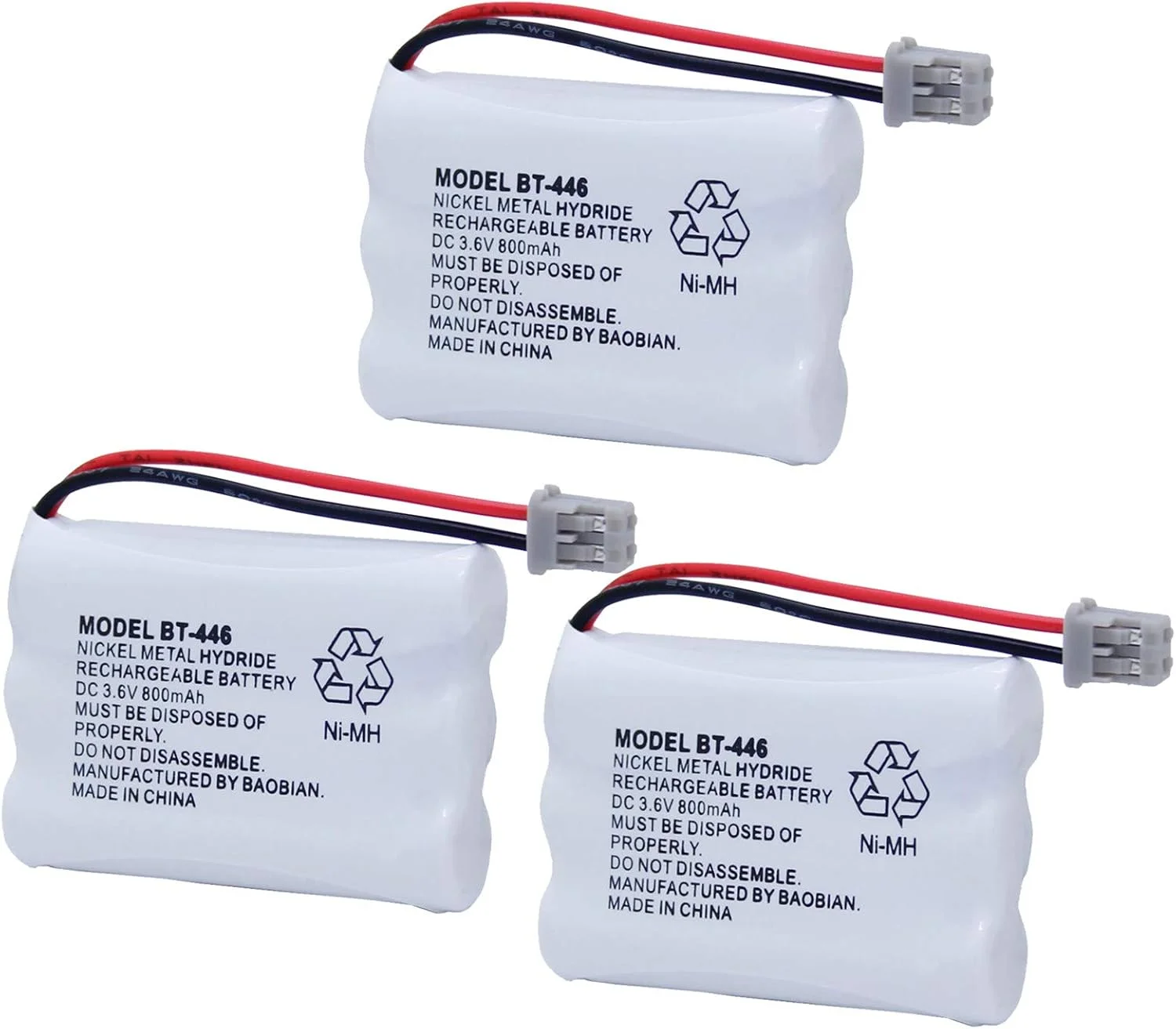 باتری جایگزین DENDAWEN BAOBIAN BT-446 BT446 BT-1005 برای تلفن بی سیم Uniden BBTY0503001 BT-1004 GE-TL26402 BT-504 CPH-488B گوشی تلفن قابل شارژ 3.6 ولت 800 میلی آمپر ساعت باتری جایگزین DENDAWEN BAOBIAN BT-446 BT446 BT-1005 برای تلفن بی سیم Uniden BBTY0503001 BT-1004 GE-TL26402 BT-504 CPH-488B گوشی تلفن قابل شارژ 3.6 ولت 800 میلی آمپر ساعت