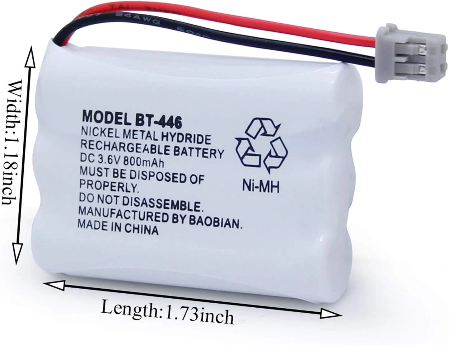 باتری جایگزین DENDAWEN BAOBIAN BT-446 BT446 BT-1005 برای تلفن بی سیم Uniden BBTY0503001 BT-1004 GE-TL26402 BT-504 CPH-488B گوشی تلفن قابل شارژ 3.6 ولت 800 میلی آمپر ساعت باتری جایگزین DENDAWEN BAOBIAN BT-446 BT446 BT-1005 برای تلفن بی سیم Uniden BBTY0503001 BT-1004 GE-TL26402 BT-504 CPH-488B گوشی تلفن قابل شارژ 3.6 ولت 800 میلی آمپر ساعت