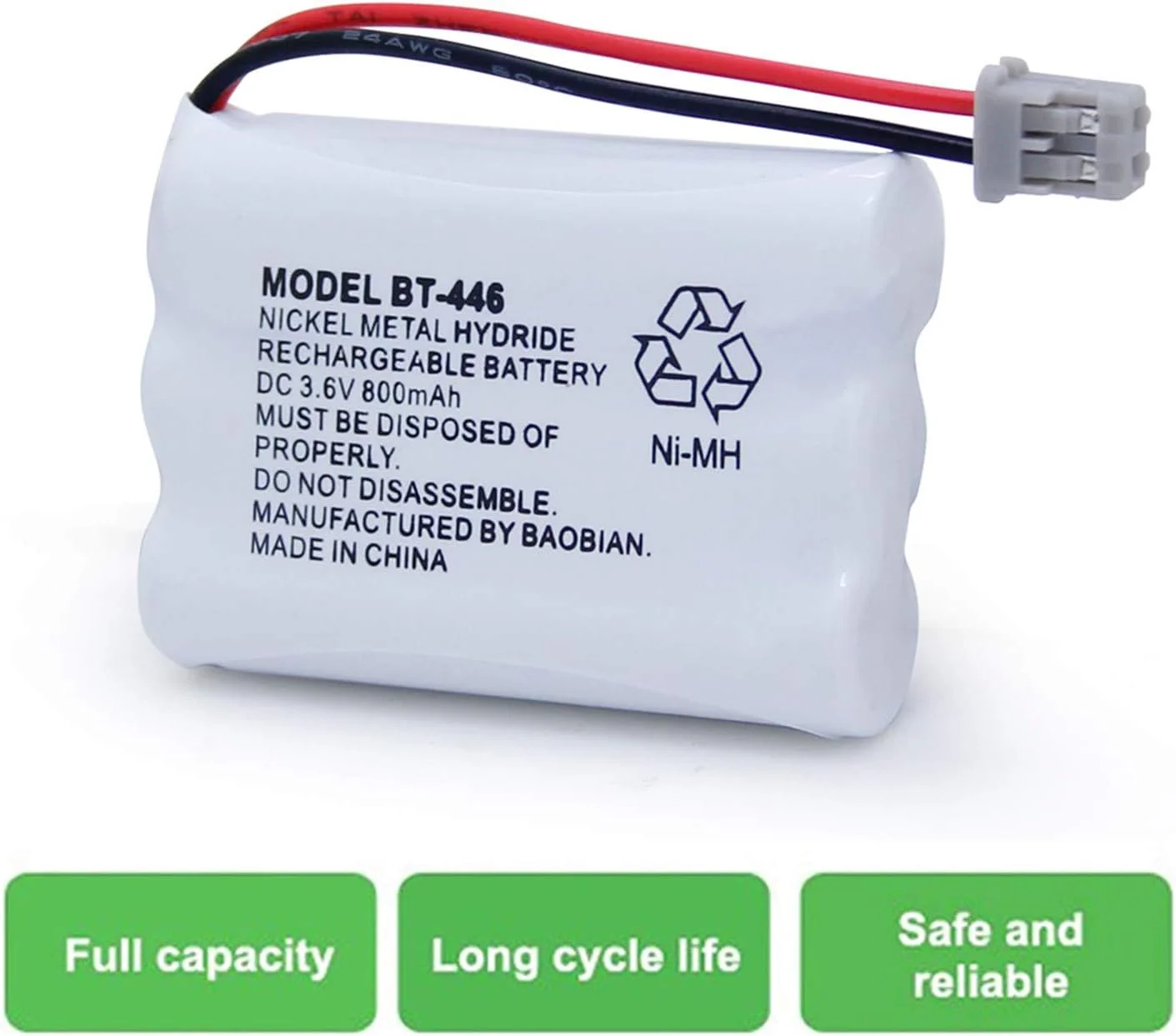 باتری جایگزین DENDAWEN BAOBIAN BT-446 BT446 BT-1005 برای تلفن بی سیم Uniden BBTY0503001 BT-1004 GE-TL26402 BT-504 CPH-488B گوشی تلفن قابل شارژ 3.6 ولت 800 میلی آمپر ساعت باتری جایگزین DENDAWEN BAOBIAN BT-446 BT446 BT-1005 برای تلفن بی سیم Uniden BBTY0503001 BT-1004 GE-TL26402 BT-504 CPH-488B گوشی تلفن قابل شارژ 3.6 ولت 800 میلی آمپر ساعت