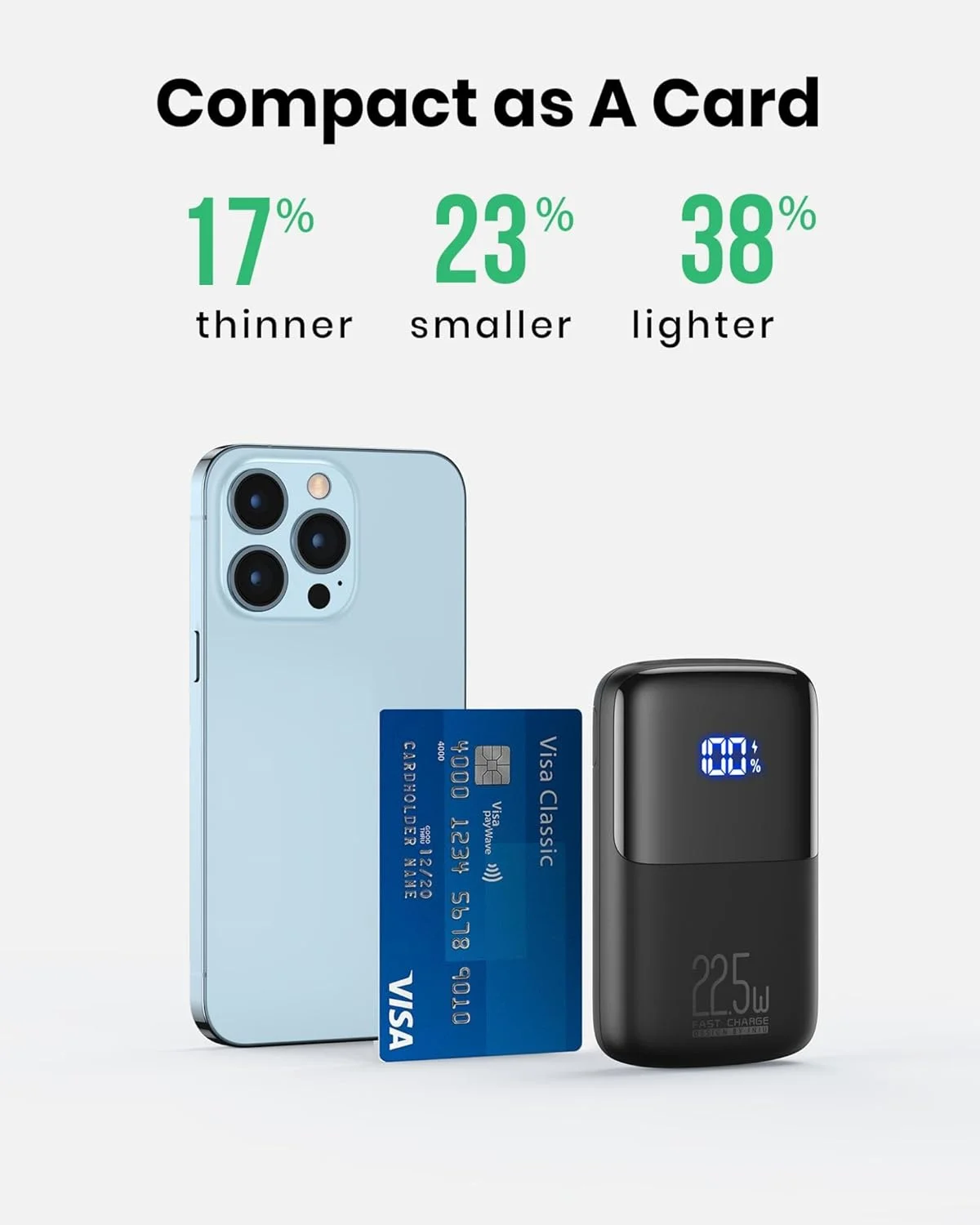 پاور بانک INIU، شارژر همراه کوچک 22.5 واتی 10000 میلی آمپری، بسته باتری مینی شارژ سریع USB C ورودی و خروجی با 3 پورت، سازگار با آیفون 17 16 15 14 13 پرو مکس سامسونگ S25 S24 اولترا گوگل و غیره